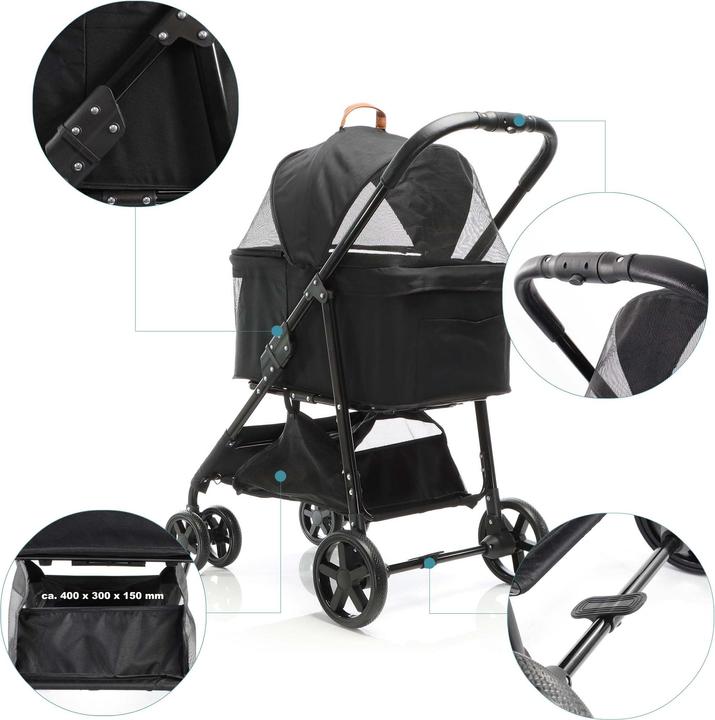 Actual product image Fudajo 2in1 Hundewagen (Dog, Breathable, Foldable)