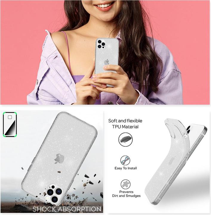 Produktbild Nalia Glitzer Handyhülle (Apple iPhone 12 Pro Max)