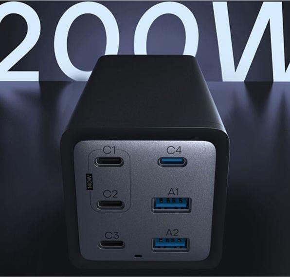 Produktbild Conceptronic Ladegerät 4Port 200W,4xUSB-C,2x 3-in-1 USB-A sw (200 W)