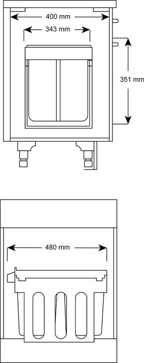 Actual product image Relaxdays Pull Out Bin (15 l)