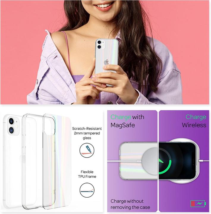 Produktbild Nalia Klares Hartglas Case (Apple iPhone 12 Pro, Apple iPhone 12)