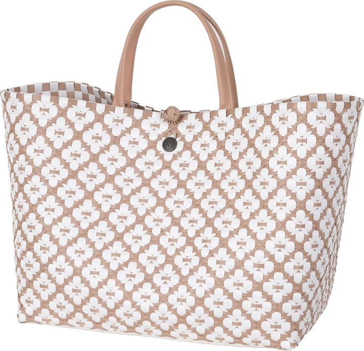 Actual product image Handed by Shopping bag Motif bag, copper red with white pattern