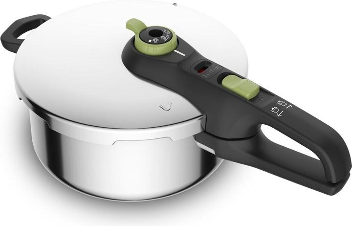 Tefal Secure Trendy Pressure Cooker 4 l without basket moringa green (Steam cooker, Stainless steel)
