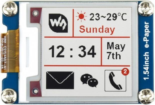 Immagine prodotto WaveShare Display E-Ink a 3 colori 200x200 da 1,54 pollici