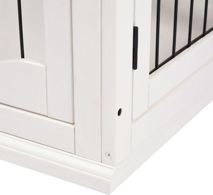 Produktbild Swisshandel24 Hundehütte Hundehaus Transportbox Kleintierkäfig für Innen Hundebox Tierkäfig Haustier MDF Metall We (Hund, Abschliessbar, Faltbar)