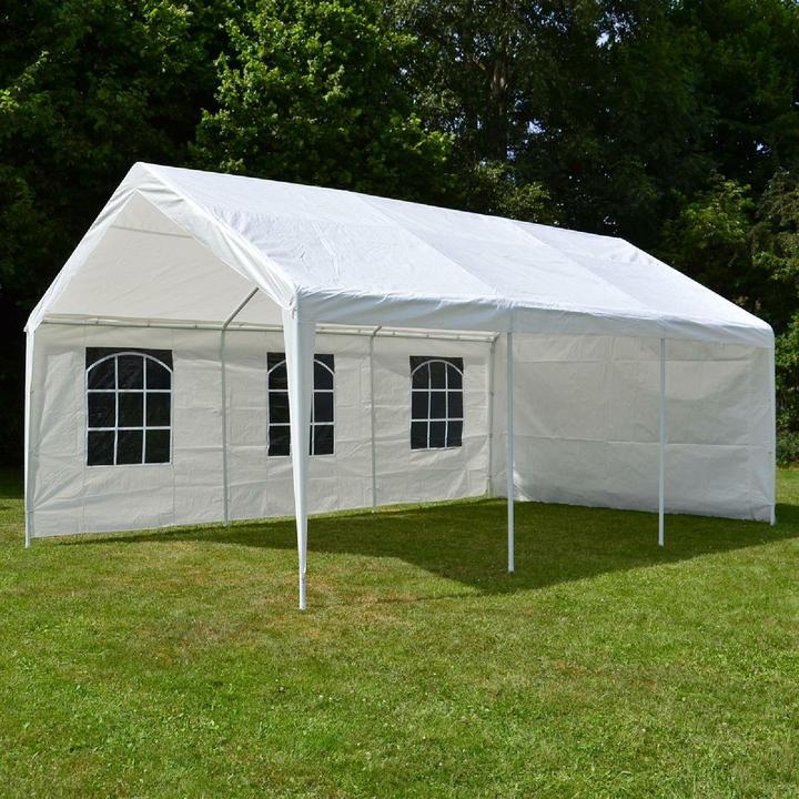 Actual product image VCM Hochwertiges Festzelt Partyzelt Bierzelt Gartenzelt Pavillon weiss 4x6 m PE Stahl (600 cm, 600 cm)