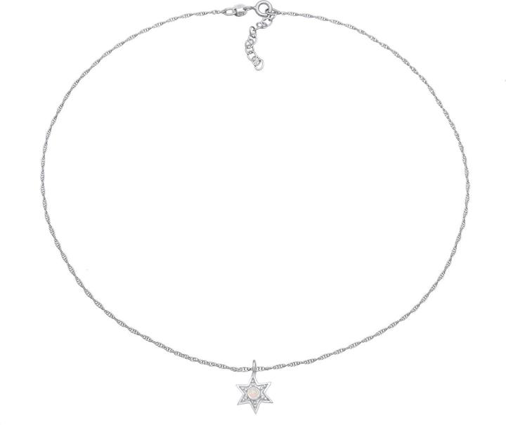 Produktbild Elli Halskette Choker Stern Opal Astro 925 Silber (Synthetischer Opal, 925er Sterling Silber, 36 cm)