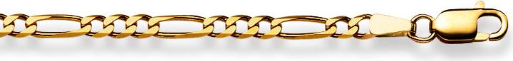 Natsumi Schmuck Halskette Gelbgold 18K/750 Figaro 2.9mm (750/18 K Weissgold, 55 cm)
