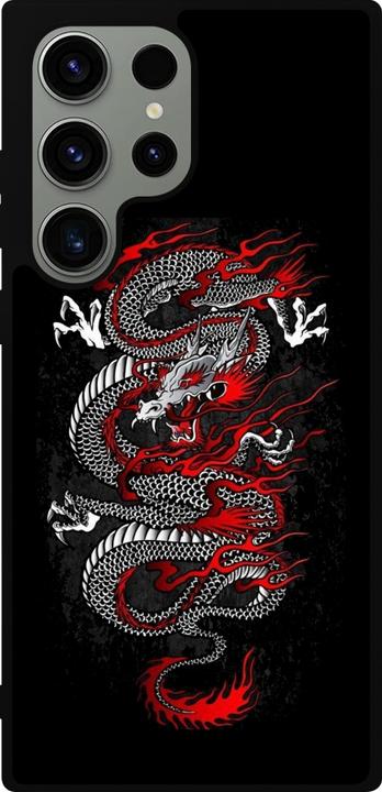 Actual product image PhoneLook Cover Silicone Black Japanese style Dragon Tattoo Red Black (Samsung Galaxy S23 Ultra)