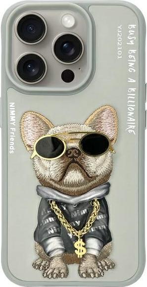 Nimmy case iPhone 15 Pro Max 6.7" gray Glasses Cool Dog (Apple iPhone 15 Pro Max)