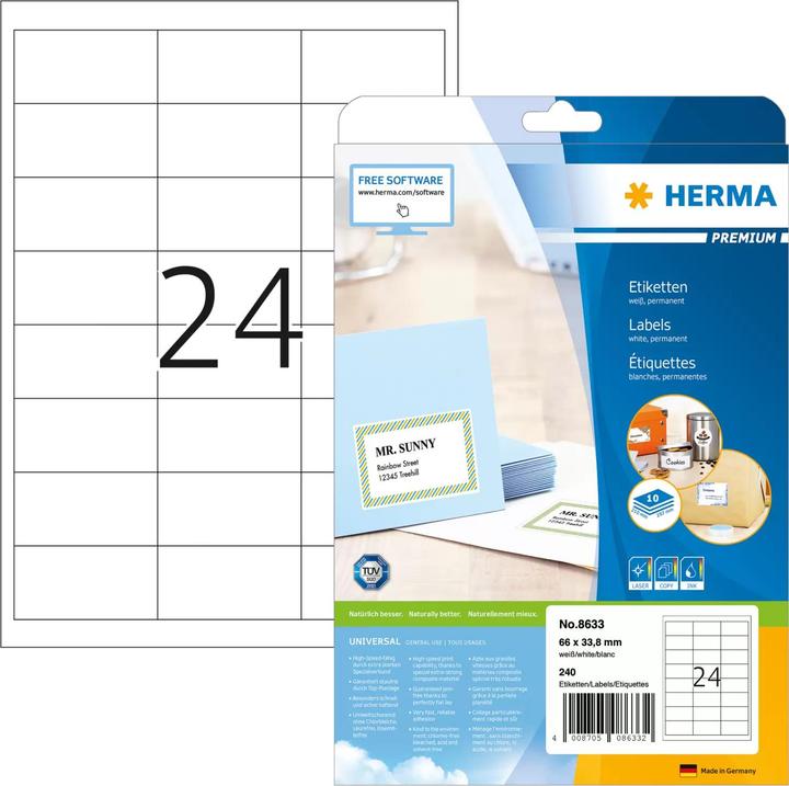 Actual product image HERMA Universal labels A4