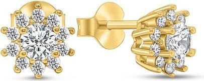 Brilio Silver - Glittering gold-plated earrings with zircons EA325Y