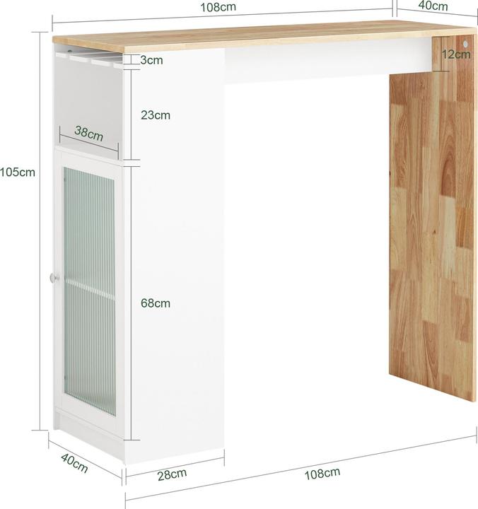 Produktbild SoBuy Bartisch (108 x 105 x 40 cm)