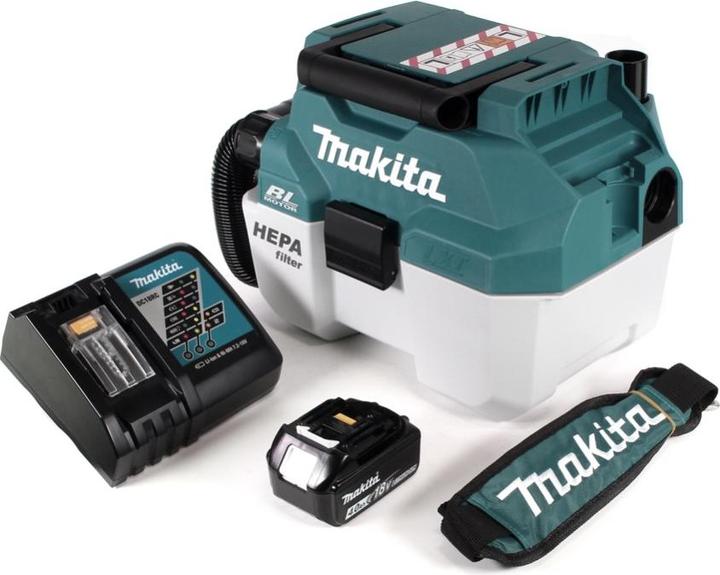 Actual product image Makita DVC 750 LRM1X1 Battery Vacuum Cleaner Wet and Dry 18 V Portable + 1x 4.0 Ah Battery and (Wet dry vacuum cleaner)