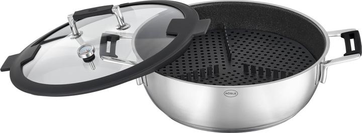 Actual product image Rösle Dampfgarer SILENCE PRO Stahlgrau (28 cm, Steam cooker, Stainless steel)
