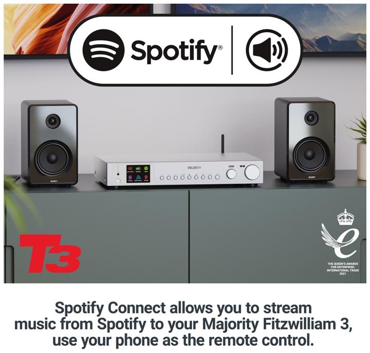 Actual product image Majority Fitzwilliam 3 Silver (Web radio, DAB+, FM, Bluetooth, Wi-Fi)