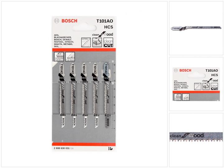 Produktbild Bosch Professional Zubehör Stichsägeblatt T 101 AO Clean for Wood, 5er-Pack