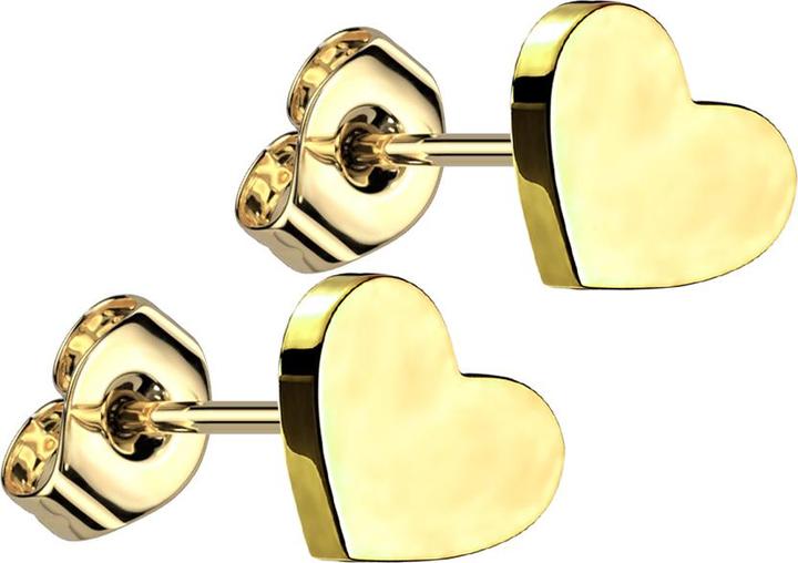 Star Piercing Ohrstecker vergoldet Herz vergoldet (ohne Messing, Titan G23)
