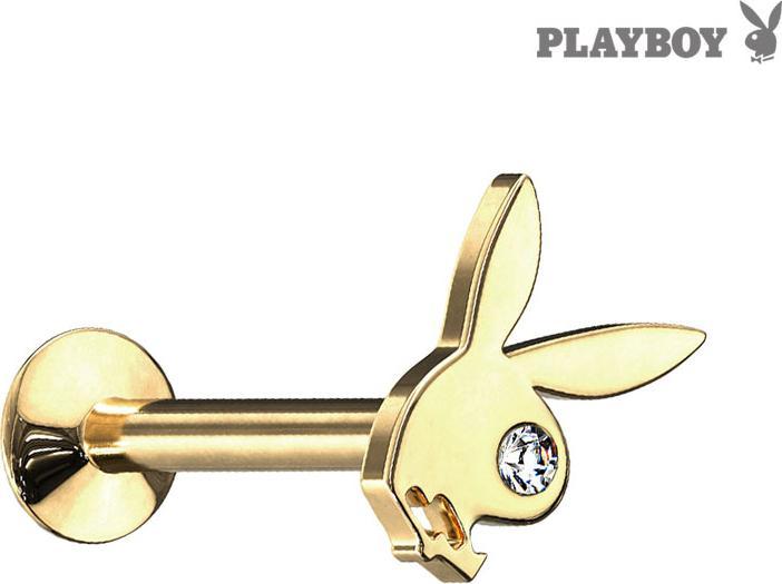 Immagine prodotto Star Piercing Micro Labret filo interno placcato oro Playboy Bunny (Ottone, Acciaio chirurgico 316L)