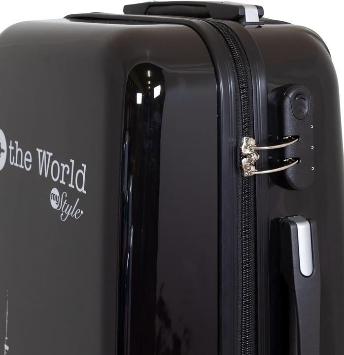 Immagine prodotto Trendyshop365 Handgepäck Hartschalen-Reisekoffer Fly The World (36 l, Bagaglio a mano (fino a 50 litri))