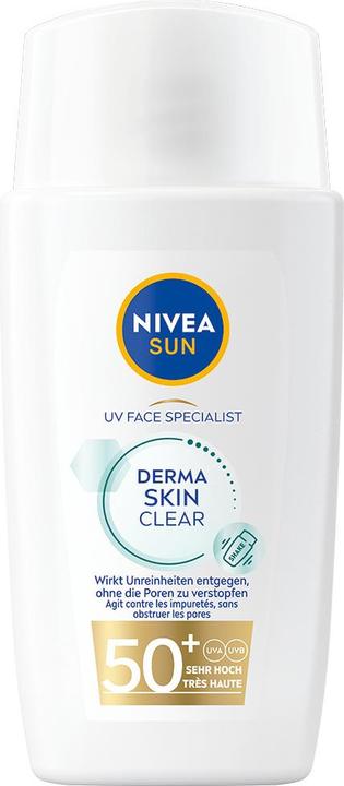 Actual product image NIVEA UV Face Derma Skin Clear SPF 50+ (Sun cream face, SPF 50, 40 ml, 62 g)