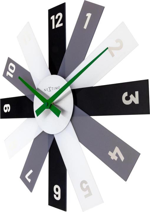 Image du produit Nextime Horloge murale Plexi Ø 40 cm, gris/noir/blanc (40 cm)