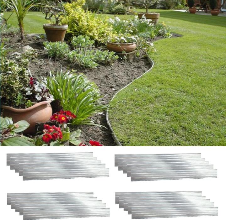 Actual product image Green Split Aluminium lawn edging Height: 10-14 cm, length: 1- 30 m (100 cm)