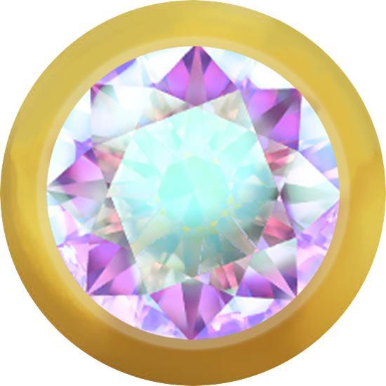 Image du produit Star Piercing Micro boule dorée avec cristal multicolore (Acier chirurgical 316L, sans laiton)
