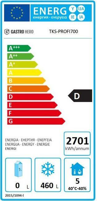 Energy Label Gastro Hero Freezer Profi GN / Superior (Installation, 610 l)