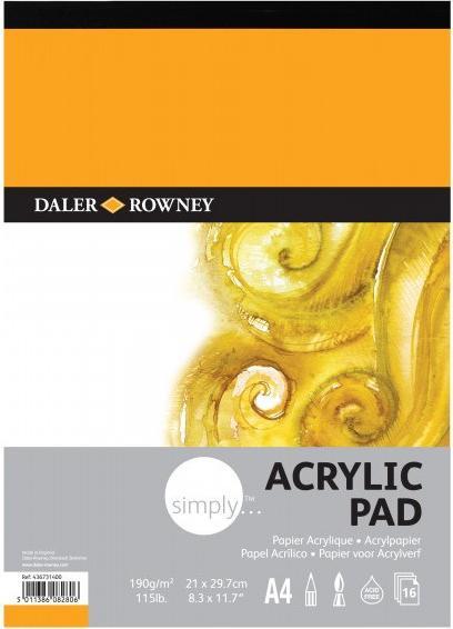Produktbild Daler-Rowney Acrylblock A4 190g 16Blatt (A4, Kariert, Harter Einband)