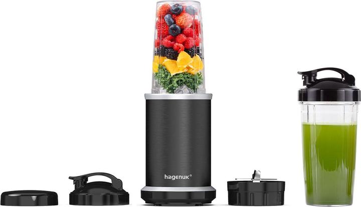 Produktbild hagenuk Smoothies Maker mit To-Go Becher, 1000 W, schwarz (1000 W)