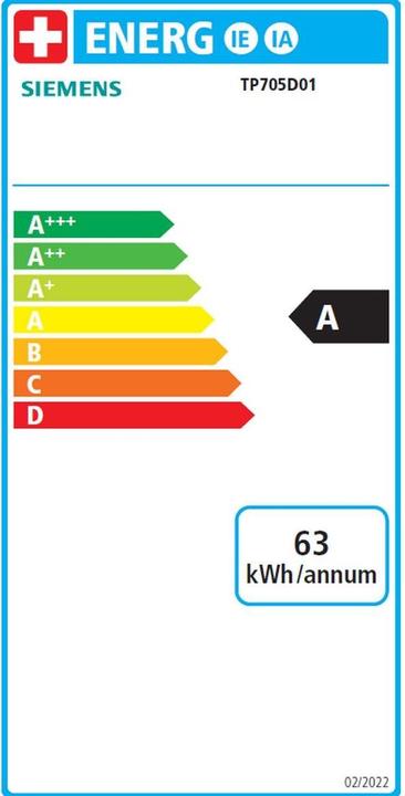 Energie-Label Siemens EQ700 Classic (EU-Stecker)