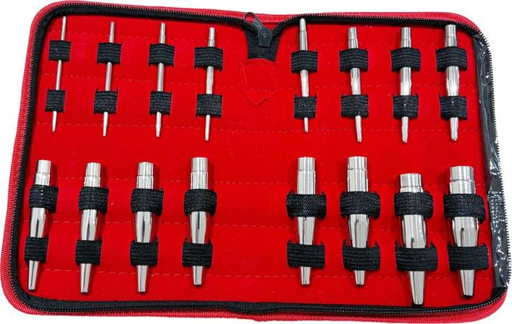 Star Piercing 16-teiliges Einführkegel Set (Nr.2) 2.5 mm - 17 mm (ohne Messing, Chirurgenstahl 316L)