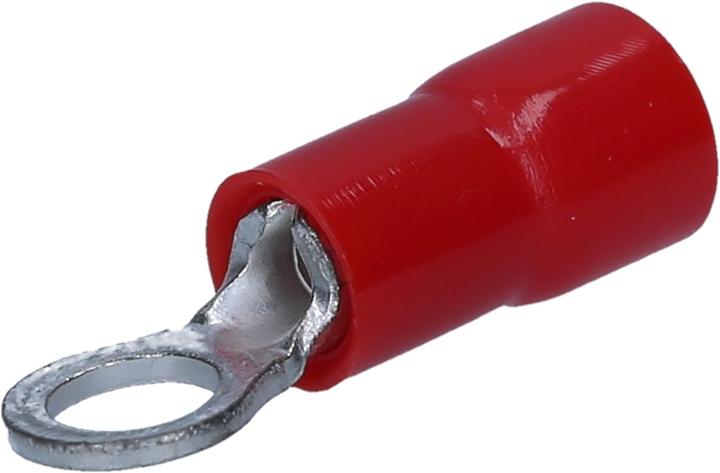 Kalitec 10 pieces RKSRM8 ring cable lug 0.5-1mm² I partially insulated M8 red I copper I PVC collar I to be