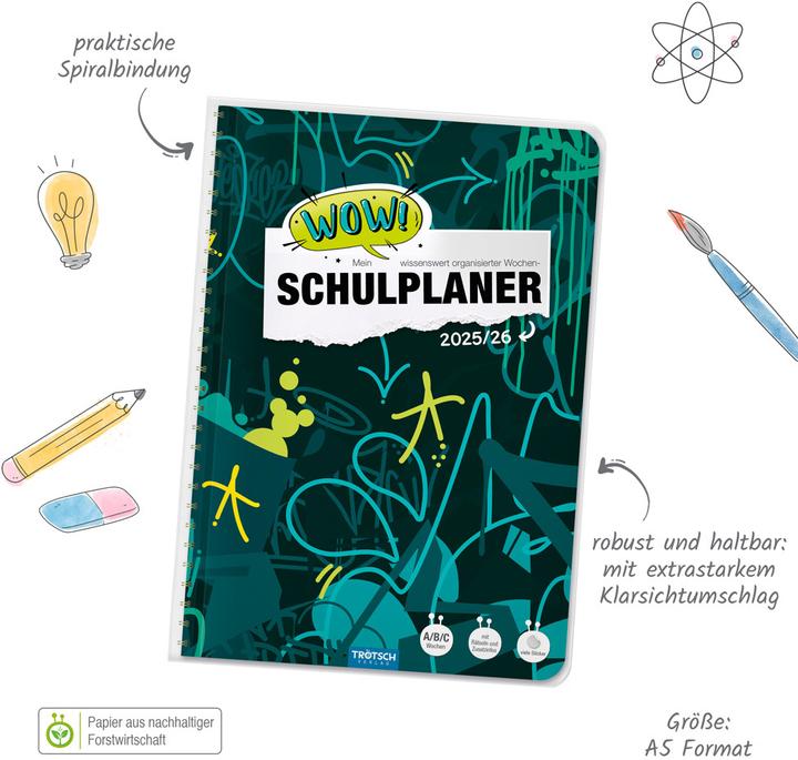 Immagine prodotto Schulplaner WOW Graffiti 25/26 (A5, Tedesco)