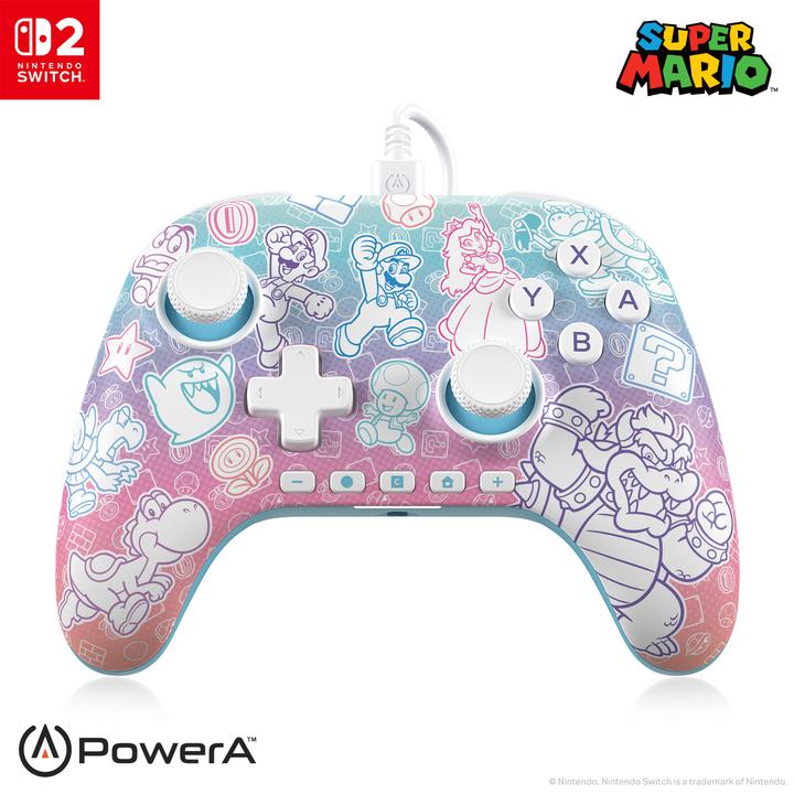 PowerA NSW2 Controller Advantage wired Mushroom Kingdom (Switch 2)