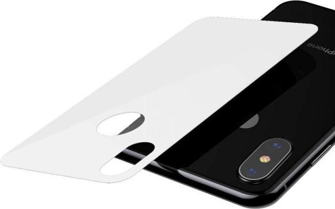 Produktbild Baseus iPhone Xs Max 03 mm Full coverage curved TGlass rear ProtectorWeiss (1 Stück, Apple iPhone XS Max)