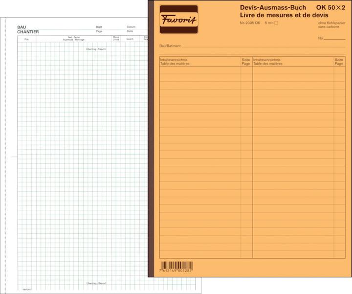 Actual product image Favorit Devis measurement book (100 x)