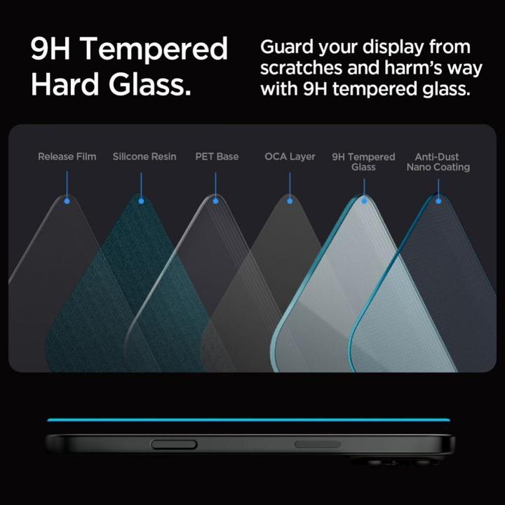Actual product image Spigen Glas (2 Piece, Apple iPhone 16 Pro)