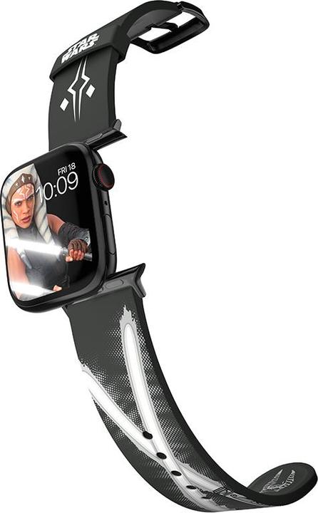 Immagine prodotto Moby Fox Star Wars - Apple Watch Armband 38/40/41/42/44/45/49 mm (The Mandalorian Ahsoka Tano Lichtschwert) (Silicone)
