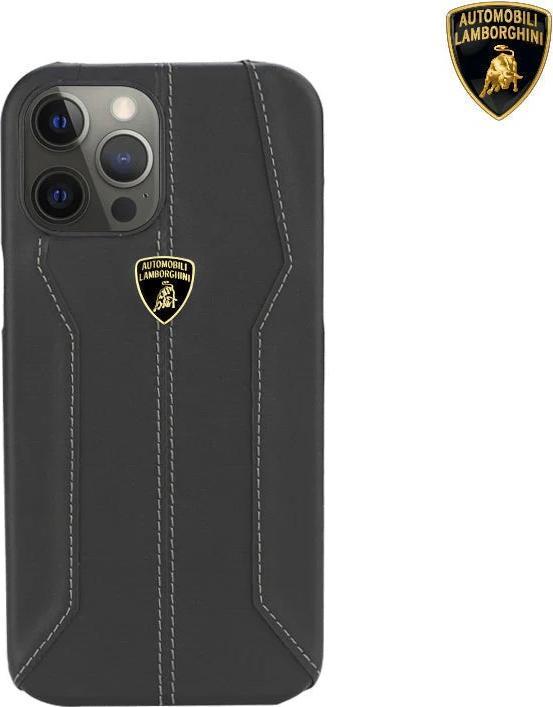 Produktbild Tonino Lamborghini iPhone 13 Pro - Automobili Lamborghini Echtleder Handyhülle Hurican D1, schwarz (Apple iPhone 13 Pro)