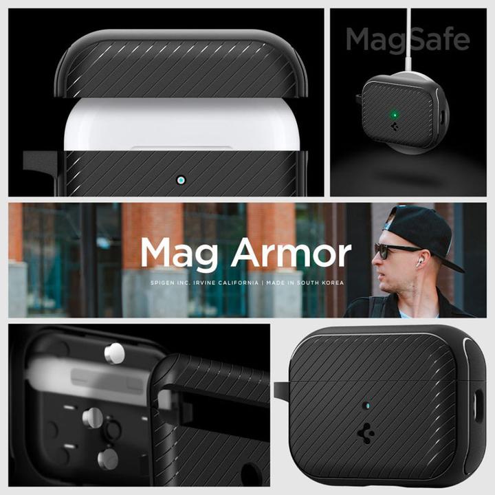 Image du produit Spigen MAG ARMOR MAGSAFE Apple AIRPODS PRO 1 / 2 MATTE BLACK (Sac pour écouteurs)