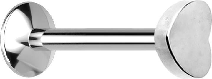 Star Piercing Micro UFO Labret Innengewinde silber mit Herz (ohne Messing, Chirurgenstahl 316L)