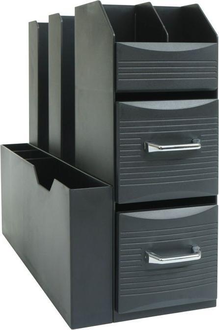 Image du produit Mendler Organiseur de bureau HWC-L97, avec 2 tiroirs et 7 compartiments, 29x14x33cm