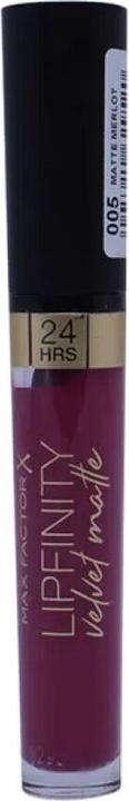 Actual product image Max Factor Lipfinity Velvet Matte 4 ml 005 Matte Merlot (005 Matte Merlot)