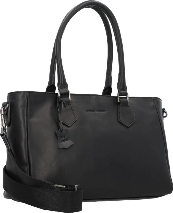 Actual product image Greenburry Pure Black Handbag Leather 33 cm
