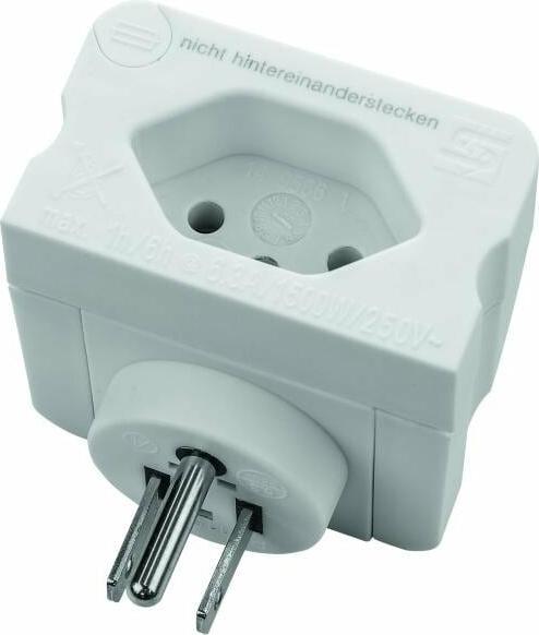 Actual product image Steffen Travel adapter Switzerland / USA, 3-pole, Number of poles: 3-pole