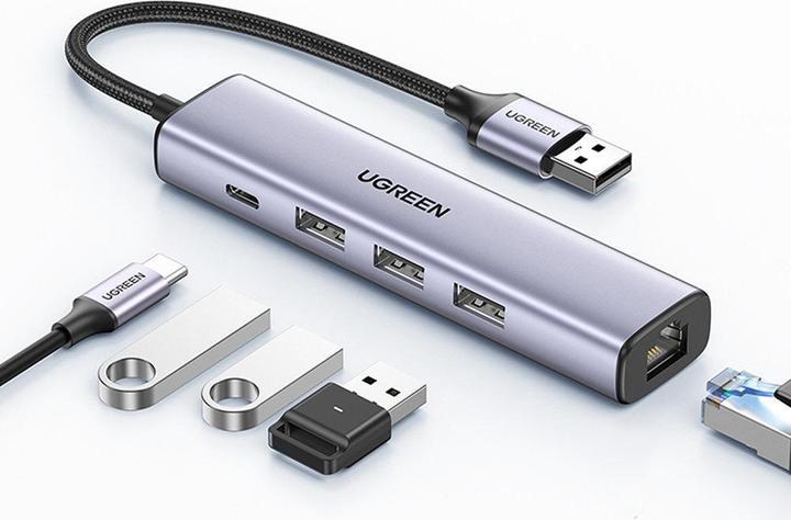 Produktbild Ugreen Gigabit Ethernet Adapter Hub mit USB PD (USB-C, 4 Ports)