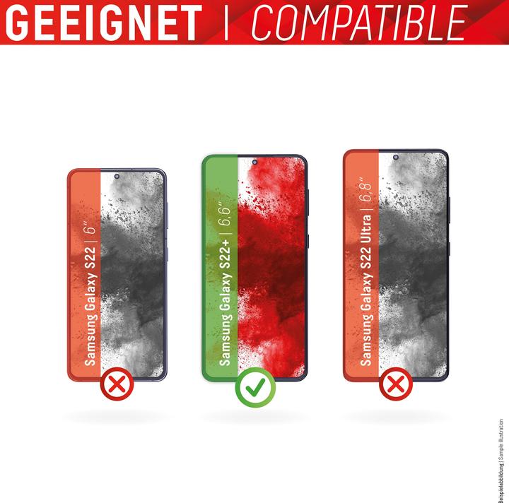 Actual product image Displex Real Glass, 2D Panzerglas + Handyhülle (1 Piece, Samsung Galaxy S22+)