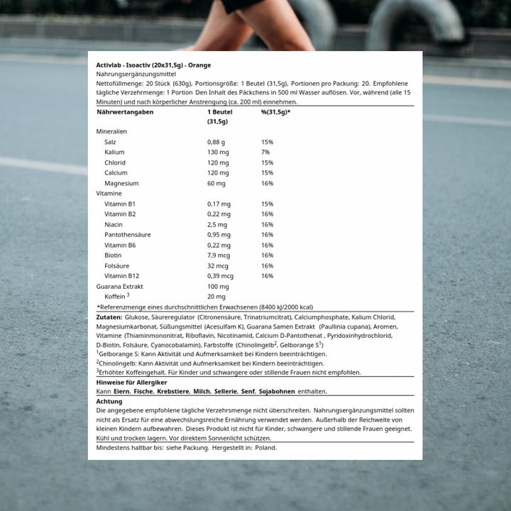 Immagine prodotto Activelab ActivLab Isoactive bevanda isotonica arancia 31,5 g - Data di scadenza: 10.2.2024 (Arancia, 20 x)